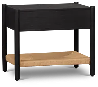 Santorini Black Woven Nightstand