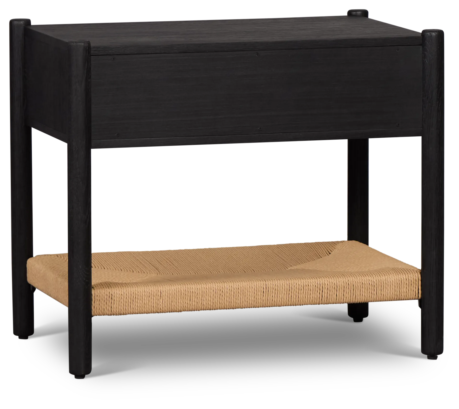 Santorini Black Woven Nightstand