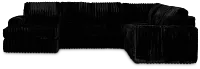 Teddy Black Fabric Medium Left Chaise Sectional