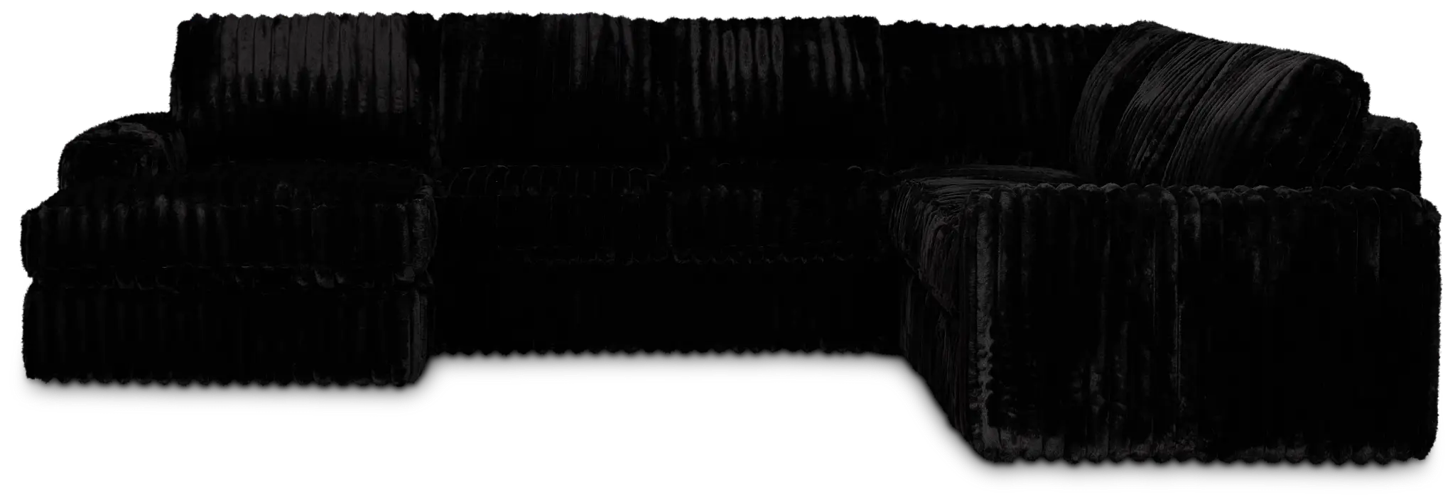 Teddy Black Fabric Medium Left Chaise Sectional Teddy Black Fabric Medium Left Chaise Sectional
