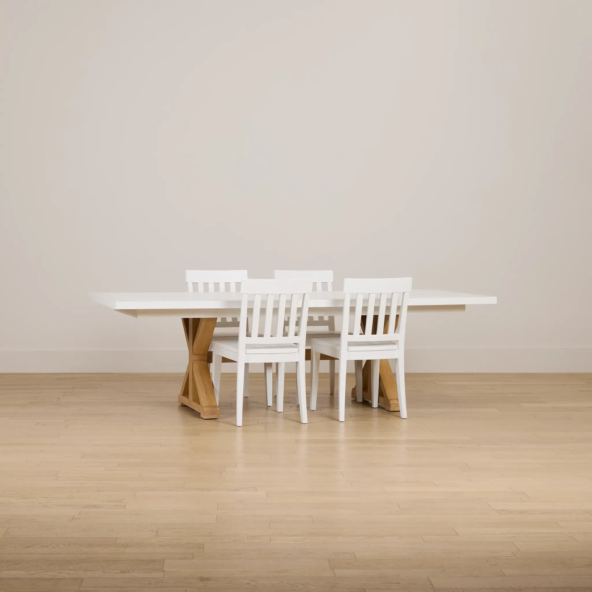 Nantucket Two-tone Pine Rectangular Table & 4 Wood Chairs Nantucket Two-tone Pine Rectangular Table & 4 Wood Chairs