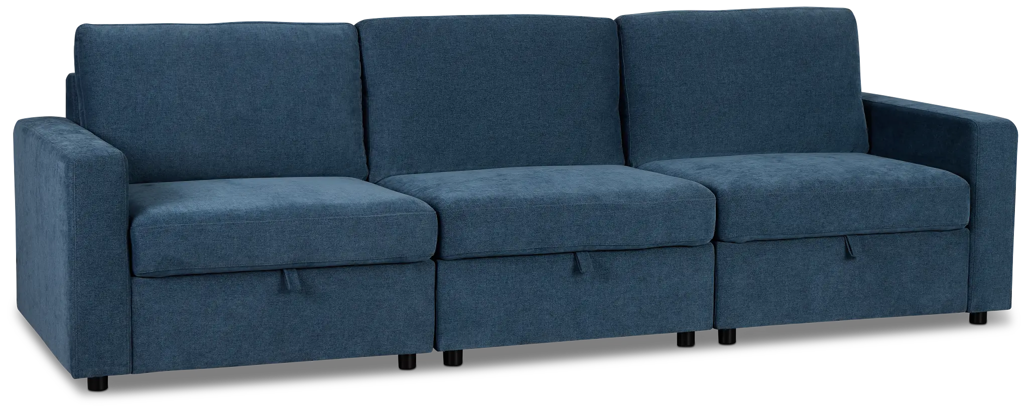 Addie Blue Fabric 3-piece Modular Storage Sofa Addie Blue Fabric 3-piece Modular Storage Sofa