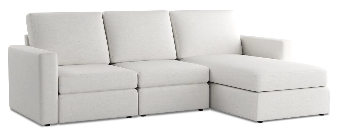 Citymod White Fabric Small Right Chaise Sectional