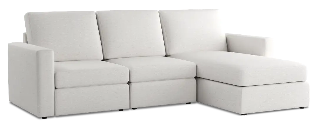 Citymod White Fabric Small Right Chaise Sectional Citymod White Fabric Small Right Chaise Sectional