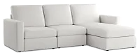 Citymod White Fabric Small Right Chaise Sectional