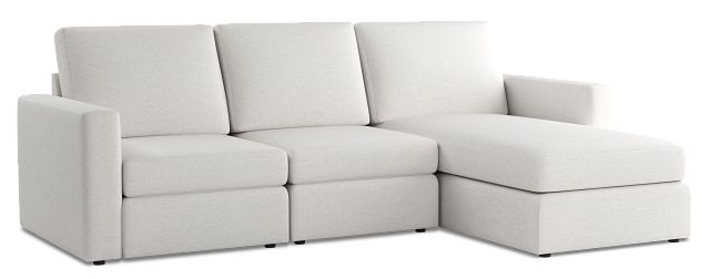 Citymod White Fabric Small Right Chaise Sectional