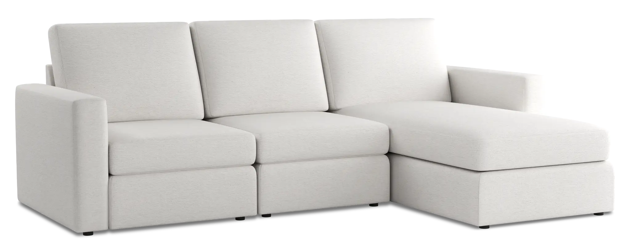 Citymod White Fabric Small Right Chaise Sectional Citymod White Fabric Small Right Chaise Sectional