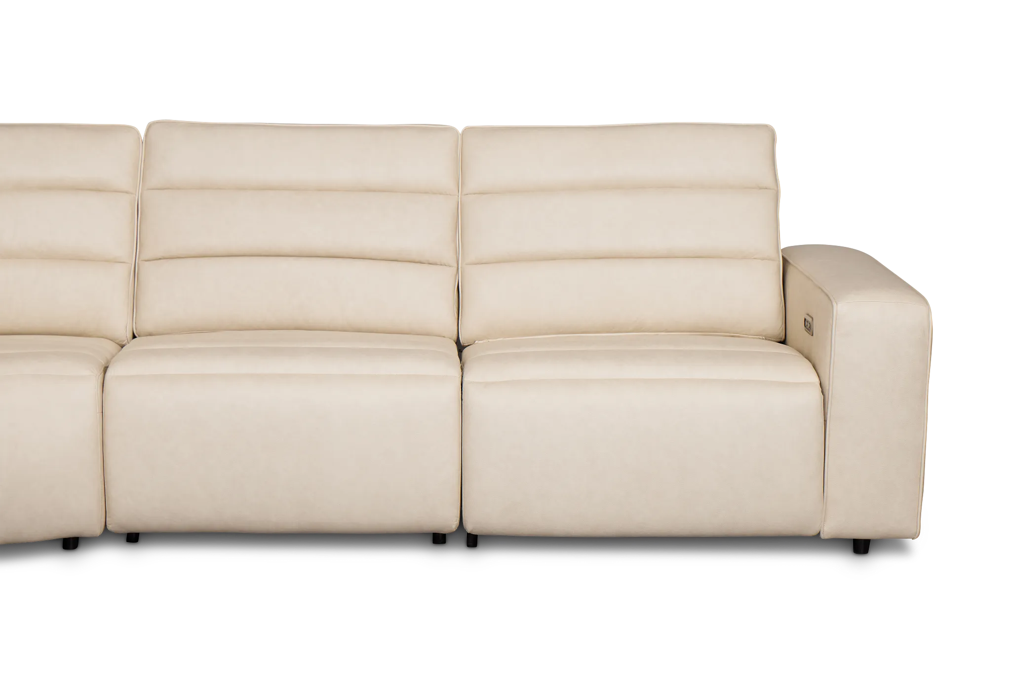 Sawyer Ivory Micro Small Triple Power Reclining Two-arm Sectional