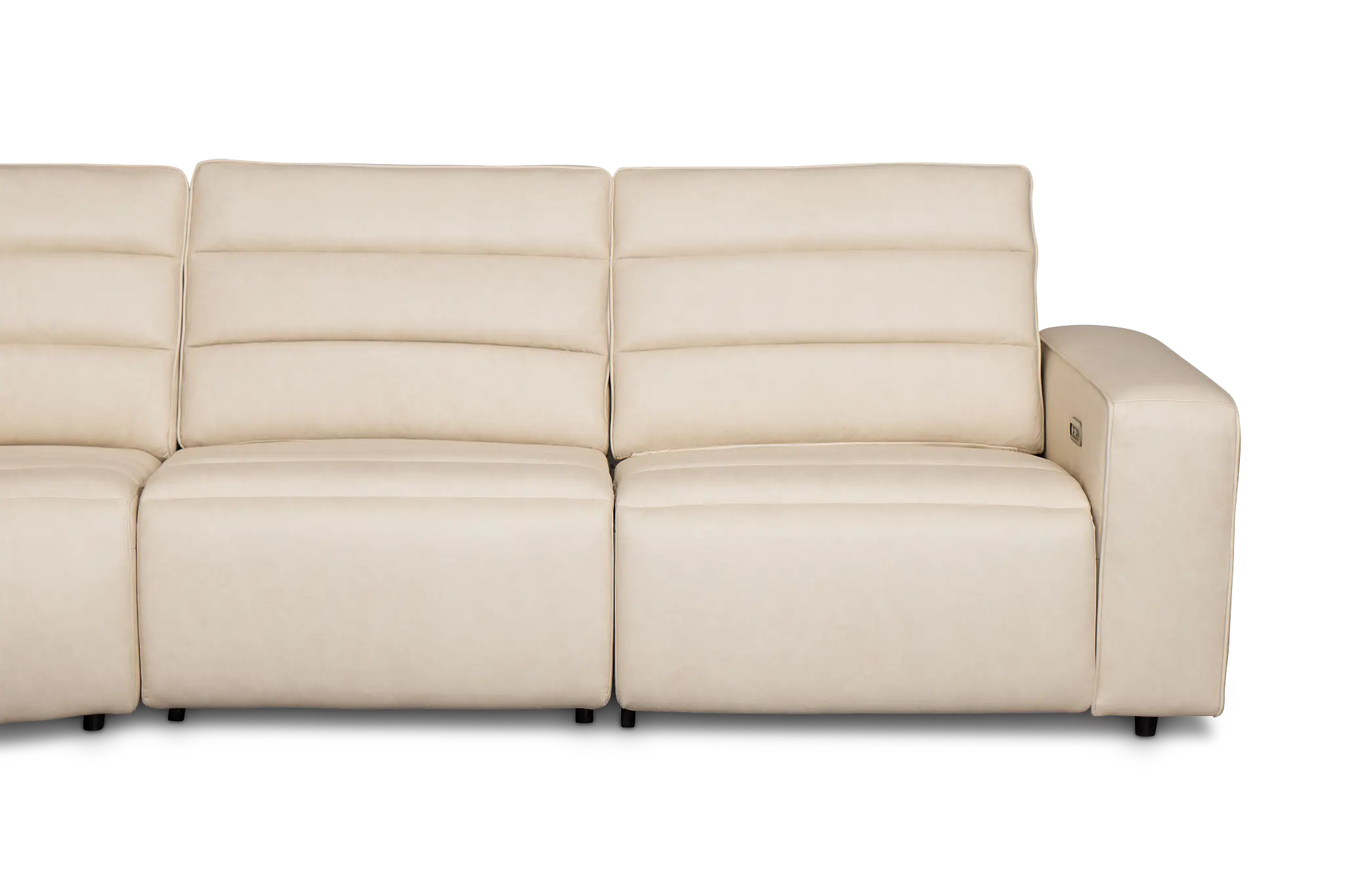 Sawyer Ivory Micro Small Triple Power Reclining Two-arm Sectional Sawyer Ivory Micro Small Triple Power Reclining Two-arm Sectional