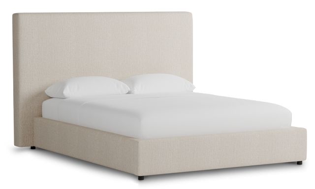 Grayton Revenue Beige 54" Upholstered Platform Bed