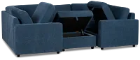 Addie Blue Fabric 6-piece Pit Storage Sectional