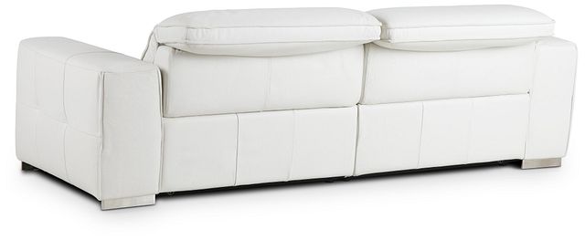 Reva White Leather Power Reclining Sofa