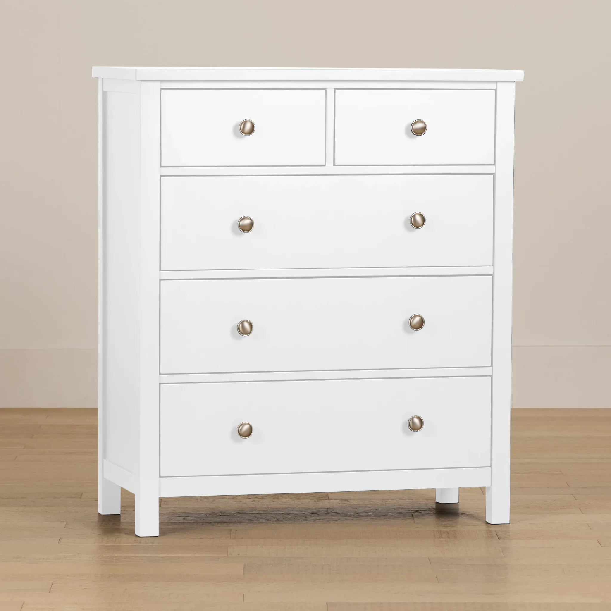 Charleston White 5-drawer Chest