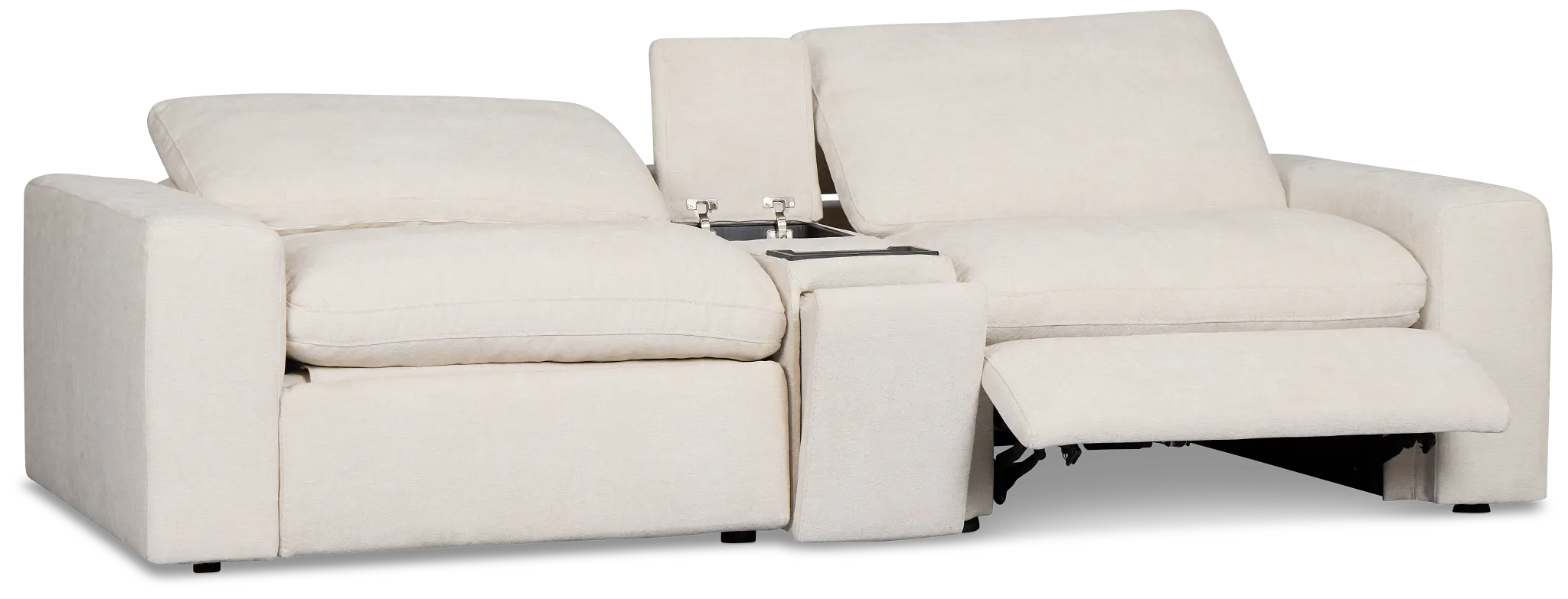 Drift Light Beige Fabric Power Reclining Console Loveseat Drift Light Beige Fabric Power Reclining Console Loveseat