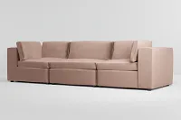 Destin Joya Light Pink Velvet 3-piece Modular Sofa