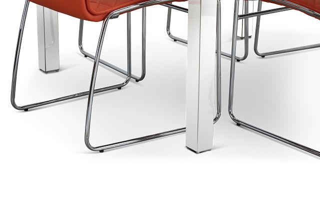 Skyline Orange Square Table & 4 Metal Chairs