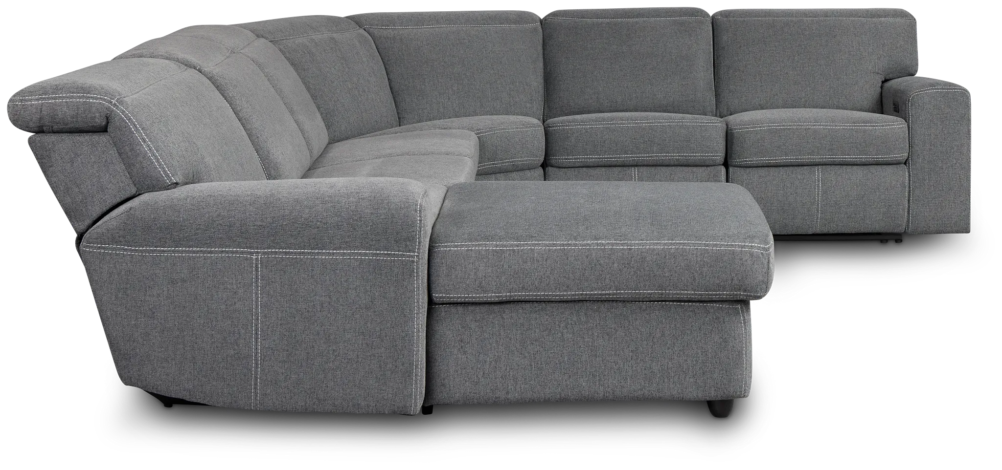 Callum Dark Gray Storage Small Left Dual Power Chaise Sleeper Sectional