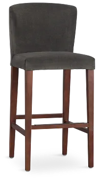 Bentley Dark Gray Velvet 30" Upholstered Barstool