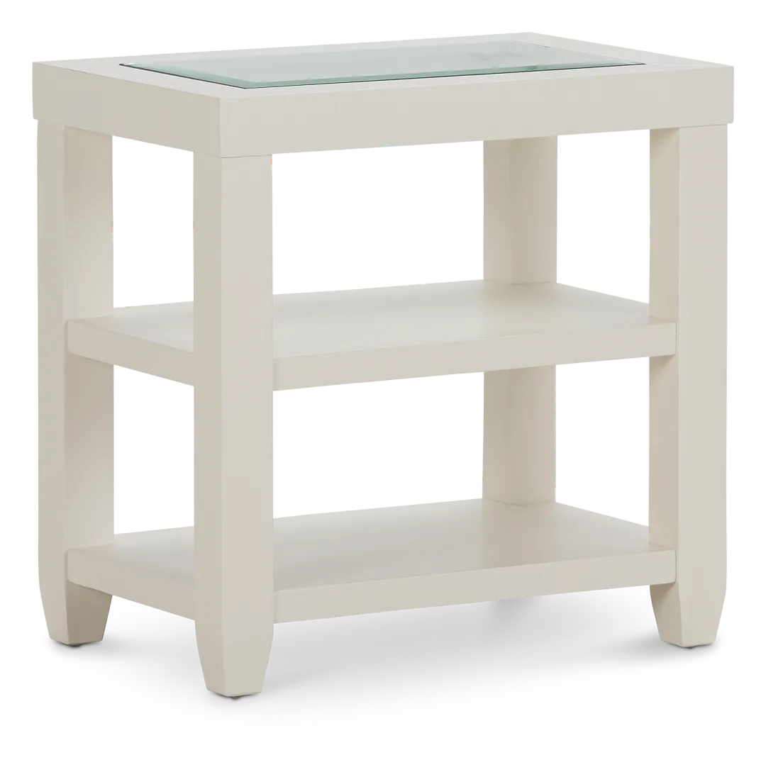 Hurley White Chairside Table