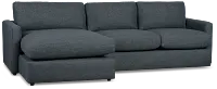 Noah Dark Blue Fabric Small Left Chaise Sectional