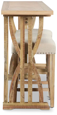 Joplin Light Tone High Table With 3 Backless Barstools