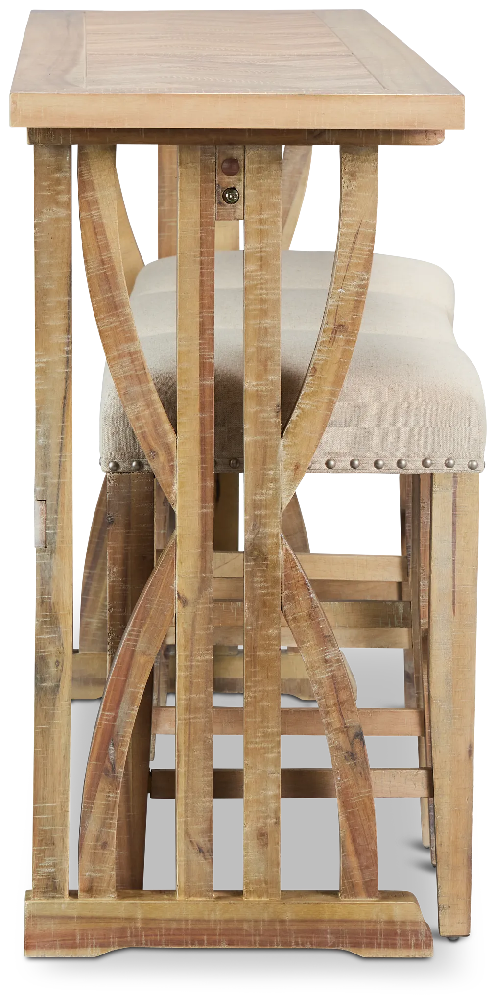 Joplin Light Tone High Table With 3 Backless Barstools
