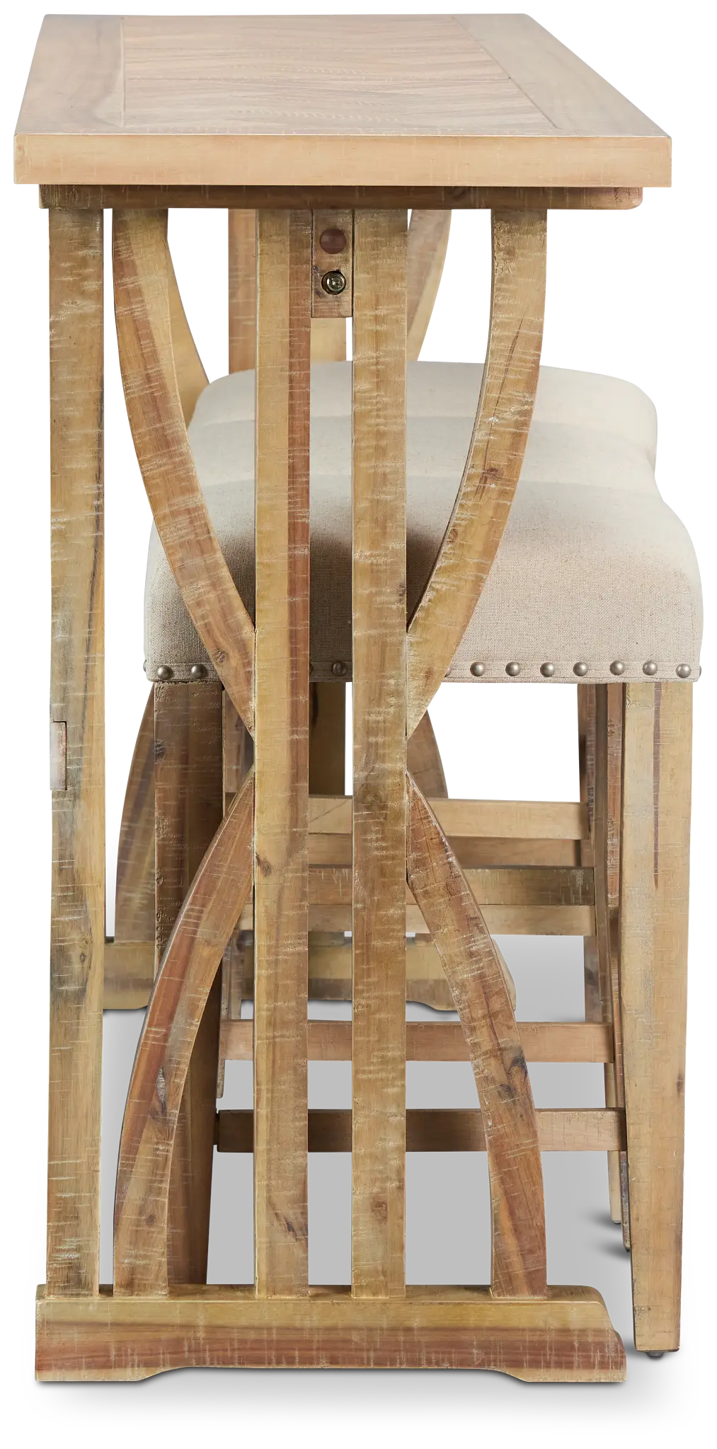 Joplin Light Tone High Table With 3 Backless Barstools Joplin Light Tone High Table With 3 Backless Barstools