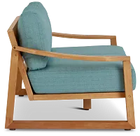 Tobago Light Tone Loveseat With Teal Cushions