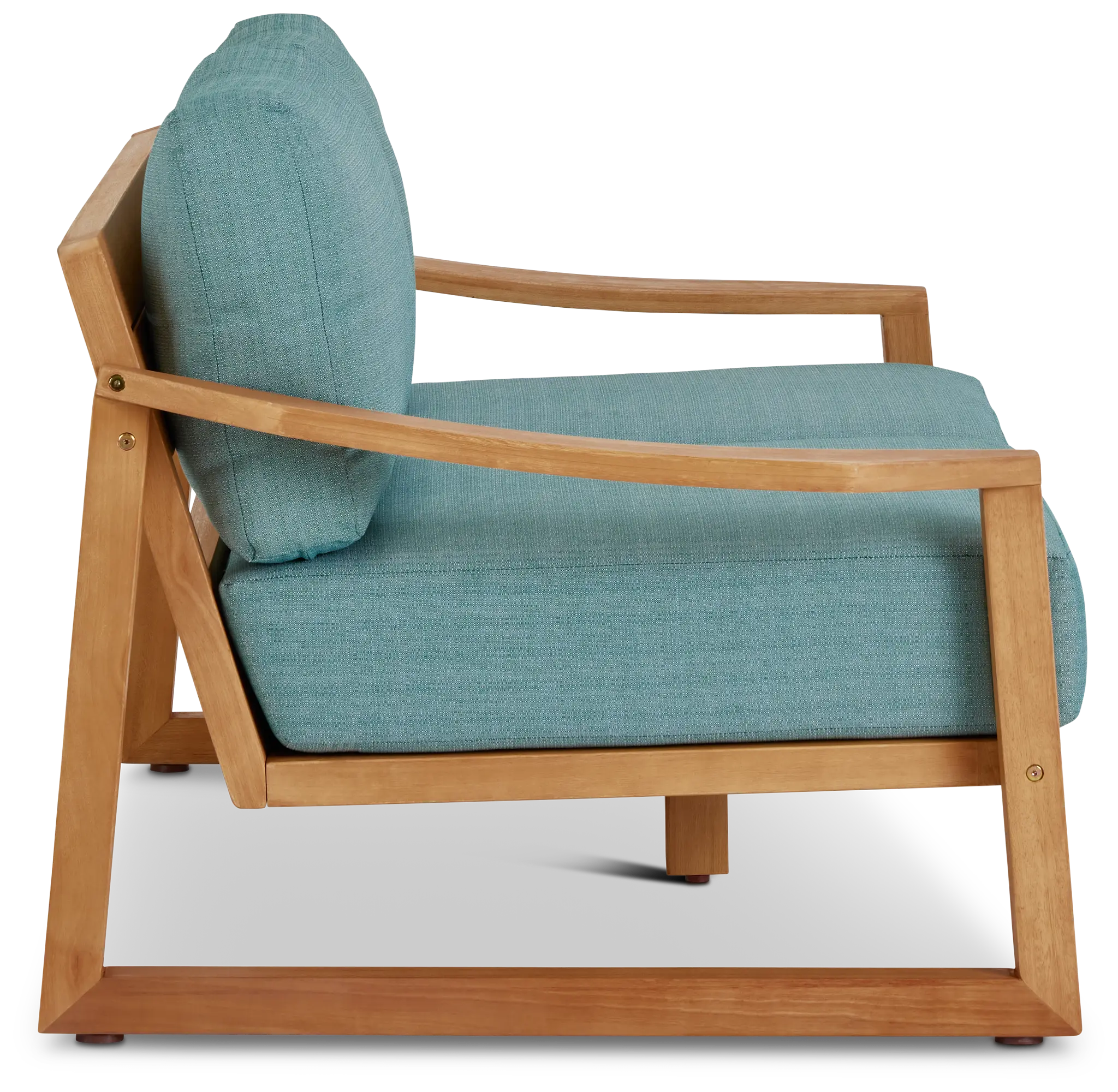Tobago Light Tone Loveseat With Teal Cushions Tobago Light Tone Loveseat With Teal Cushions