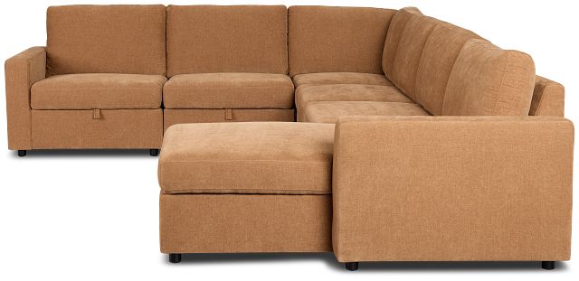 Addie Brown Fabric Medium Right Chaise Storage Sleeper Sectional