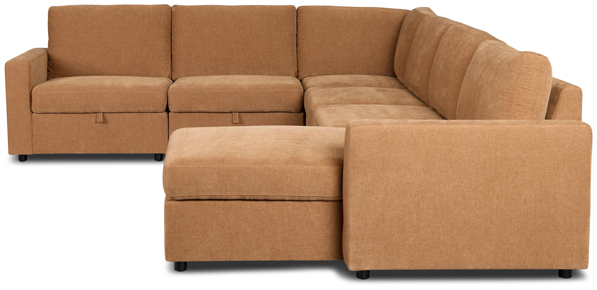 Addie Brown Fabric Medium Right Chaise Storage Sleeper Sectional