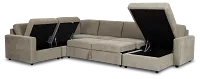 Addie Gray Fabric Medium Right Chaise Storage Sleeper Sectional