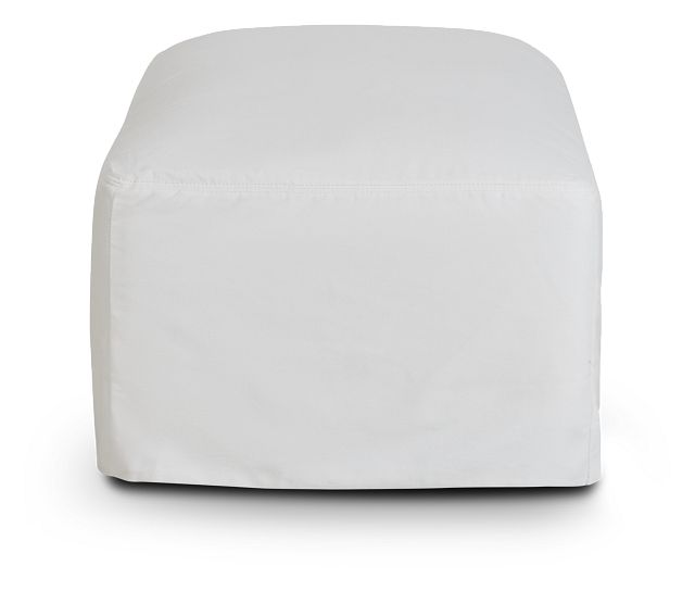 Delilah White Fabric Ottoman