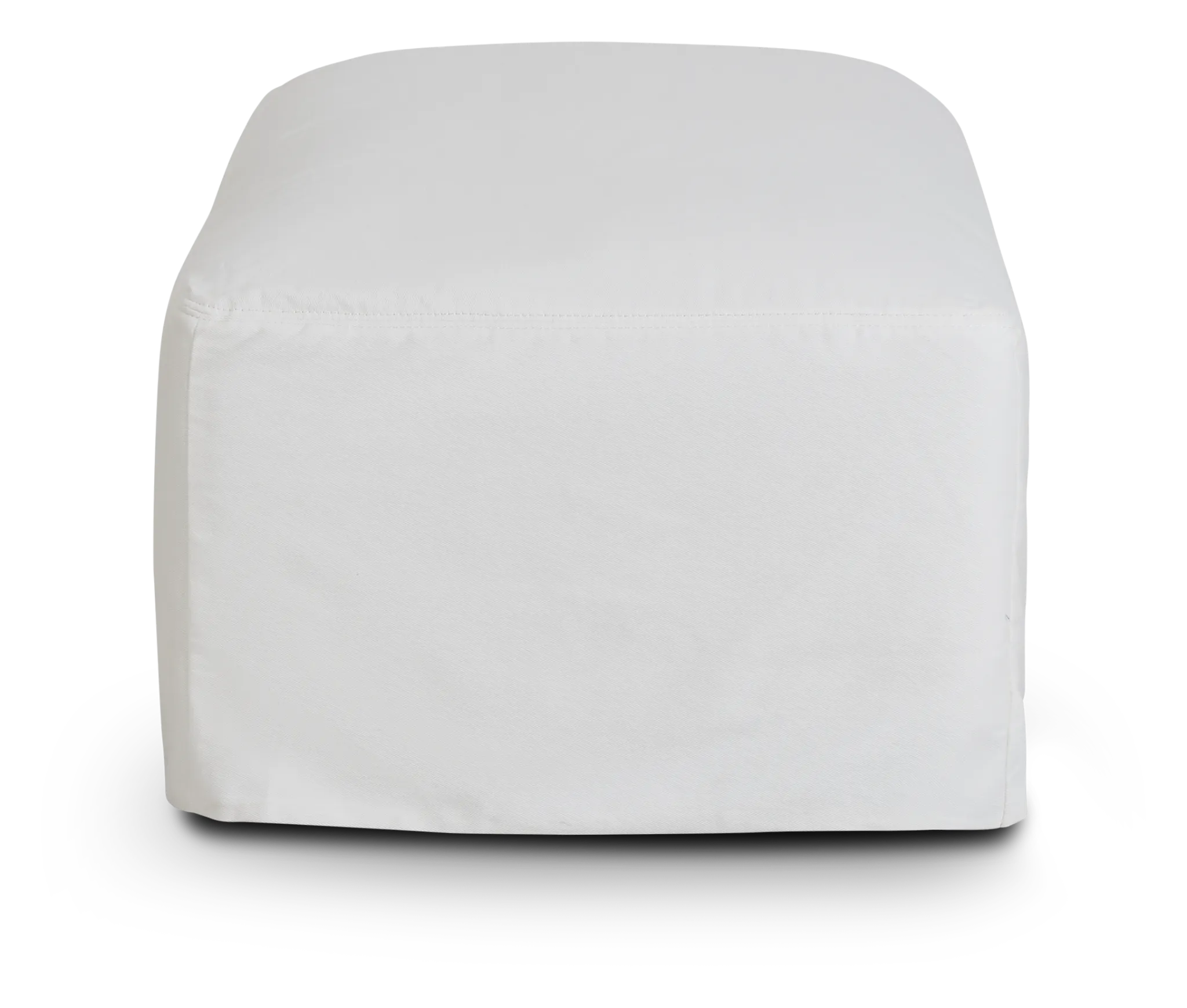 Delilah White Fabric Ottoman