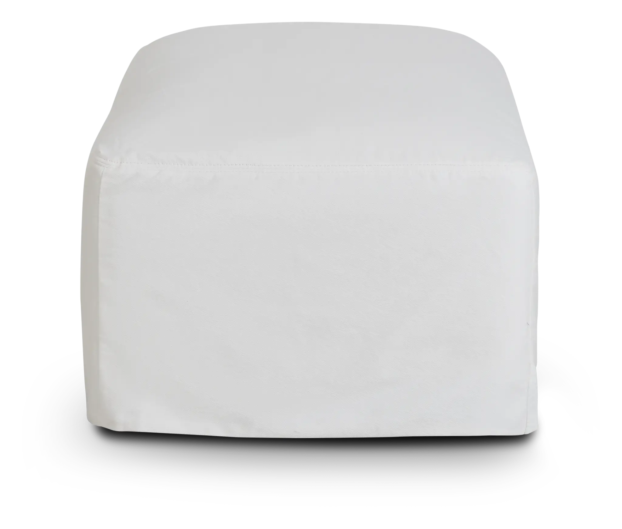 Delilah White Fabric Ottoman Delilah White Fabric Ottoman