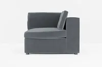 Destin Joya Gray Velvet Corner Chair