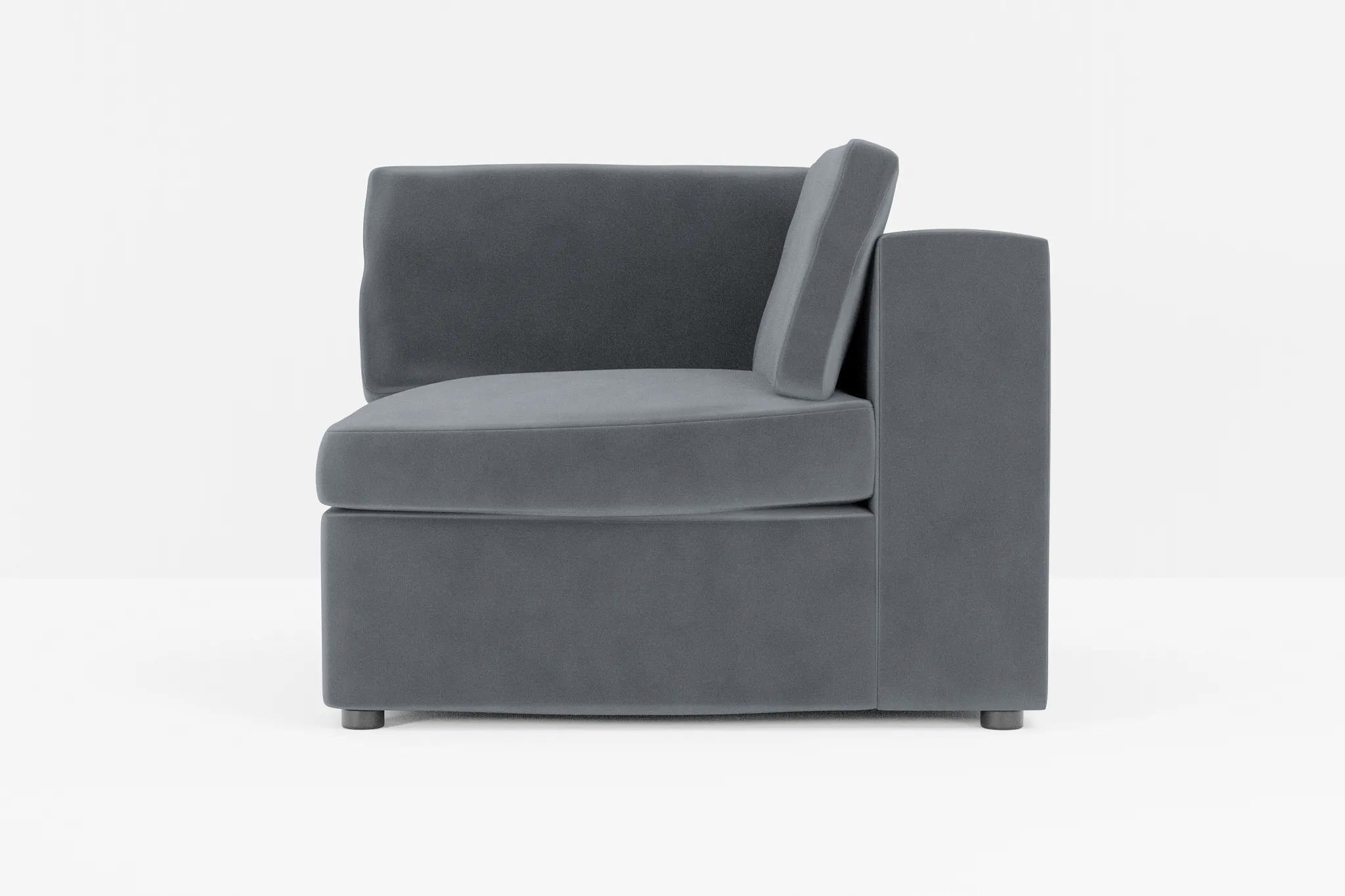 Destin Joya Gray Velvet Corner Chair