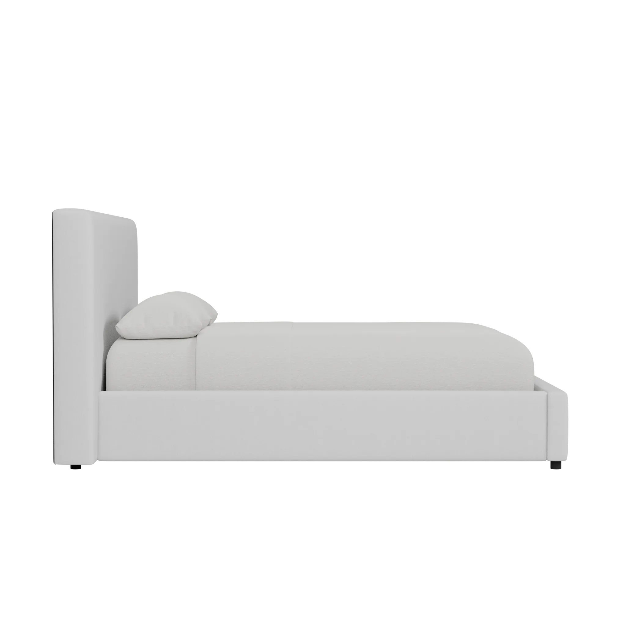 Grayton Revenue White 44" Upholstered Platform Bed