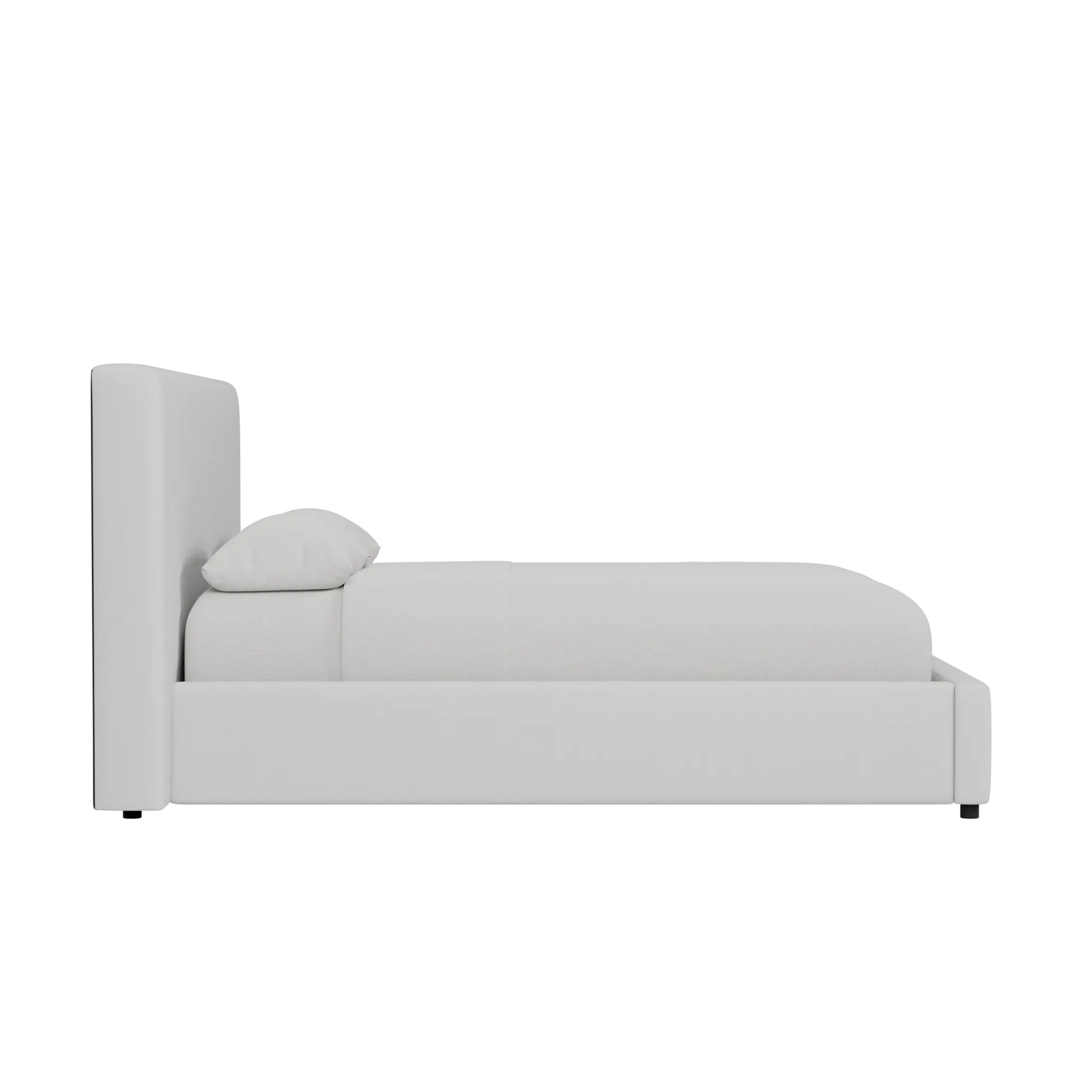 Grayton Revenue White 44" Upholstered Platform Bed Grayton Revenue White 44" Upholstered Platform Bed