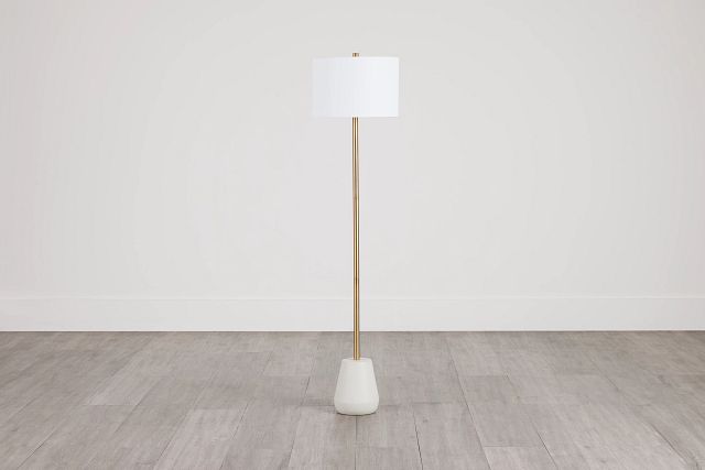Miles White Cement Floor Lamp