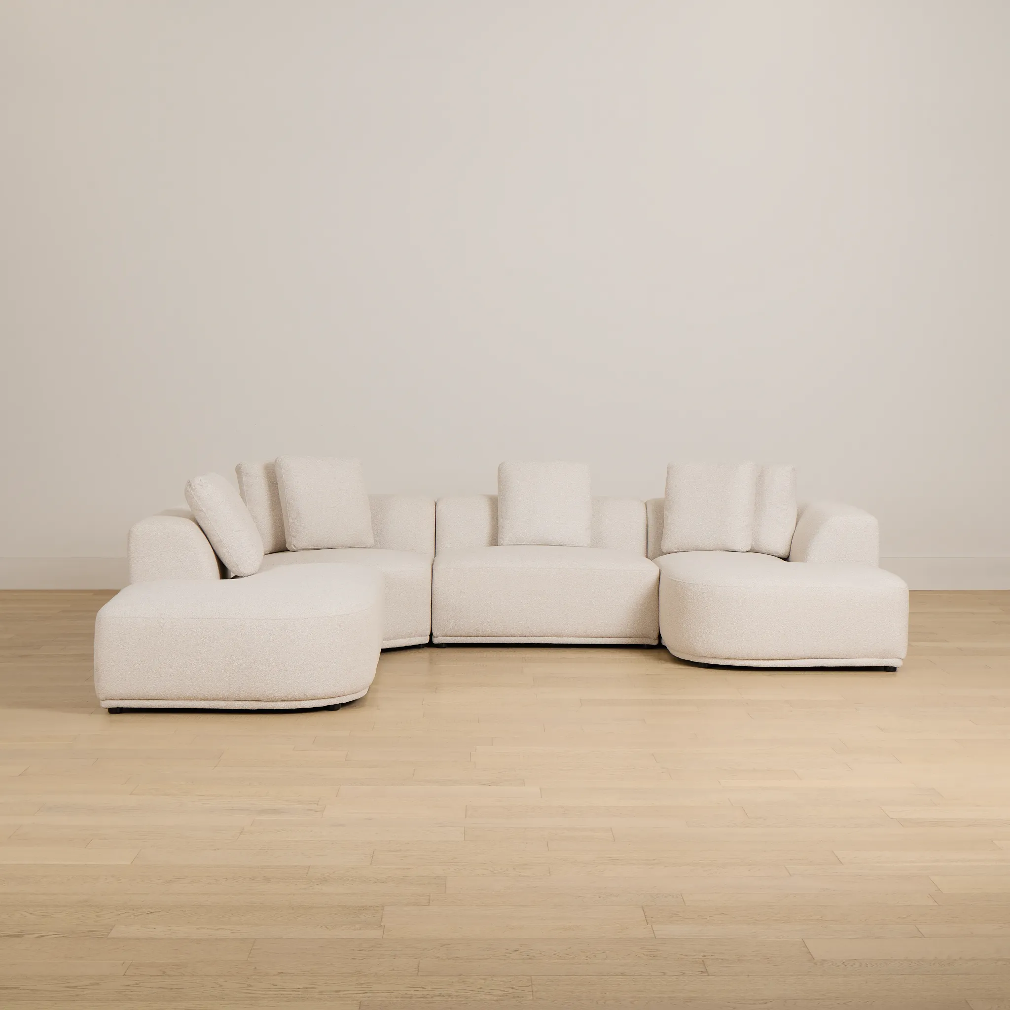 Catalina Beige Fabric Medium Right Chaise Sectional