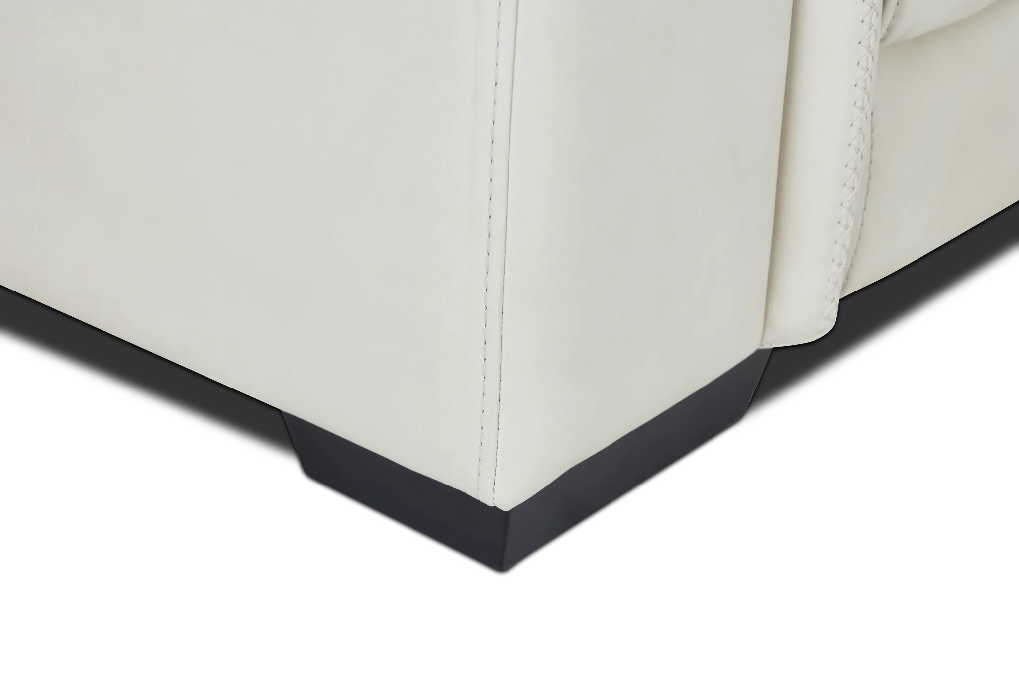 Ainsley White Leather Large Dual Power Reclining Two-arm Sectional