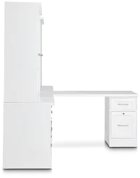 Newport White Large Peninsula Drawer Wall Desk