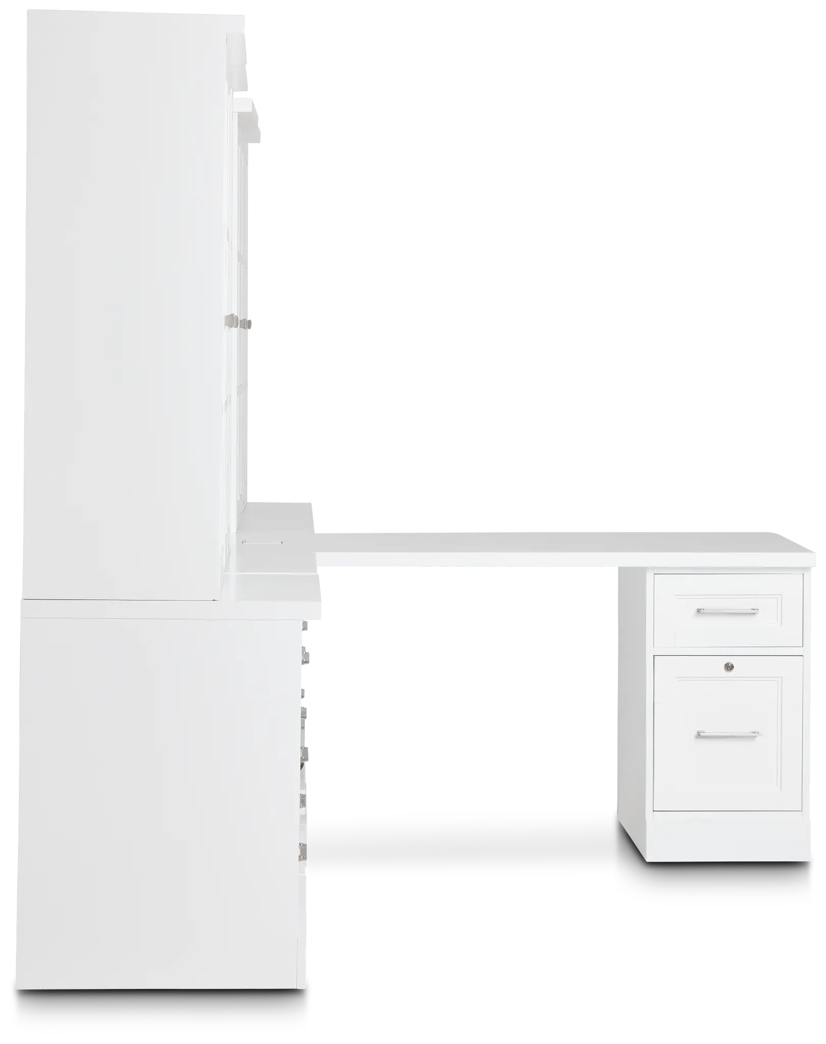 Newport White Large Peninsula Drawer Wall Desk Newport White Large Peninsula Drawer Wall Desk