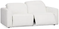 Ryland White Fabric Power Reclining Sofa