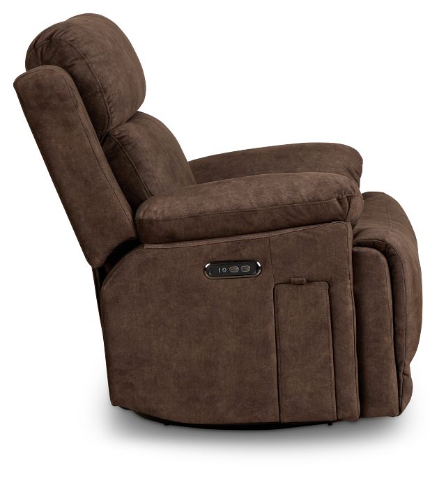 Benson Brown Micro Power Swivel Glider Recliner