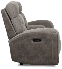 Travis Gray Fabric Power Reclining Console Loveseat