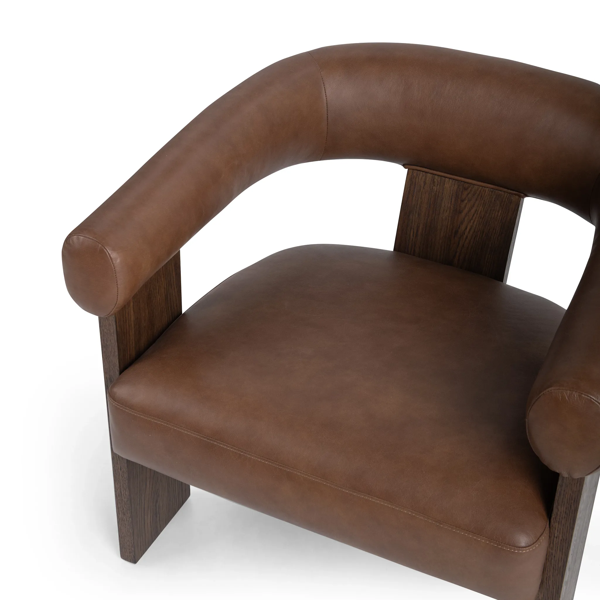 Angel Brown Leather Accent Chair