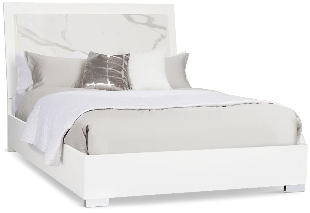 Modena White Platform Bed