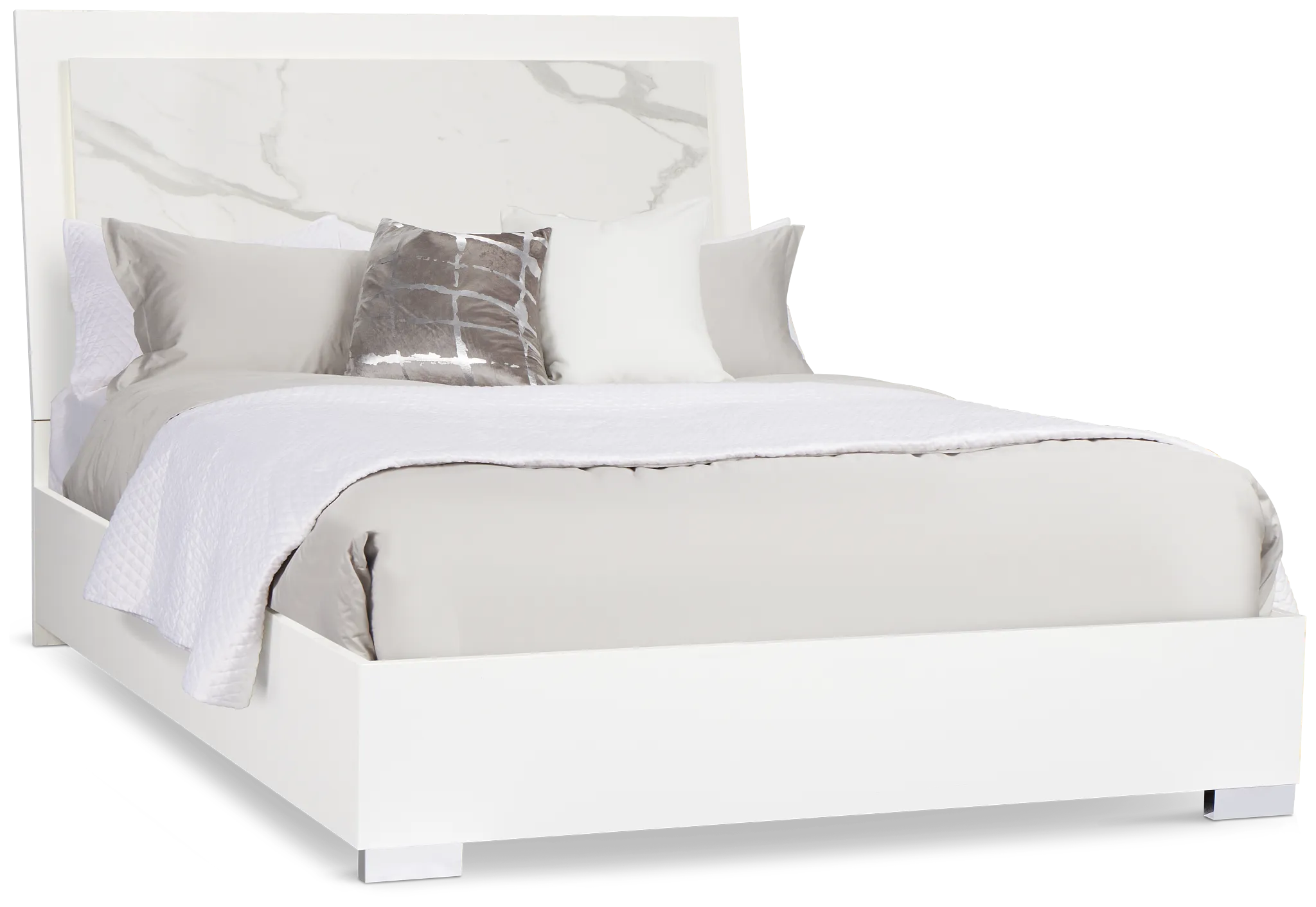 Modena White Platform Bed